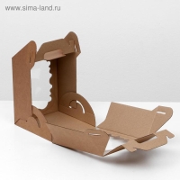 Коробка под торт, крафт, с окном, 18 х 18 х 22 см Коробка под торт, крафт, с окном, 18 х 18 х 22 см