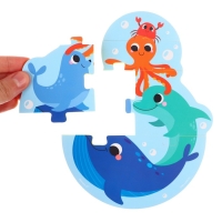 Мягкий пазл для малышей &laquo;Пирамидка: Морские животные&raquo;, 5 деталей, Крошка Я