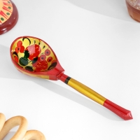 Ложка полубаская «Традиционная», золото, 19×6 см, хохлома Ложка полубаская «Традиционная», золото, 19×6 см, хохлома