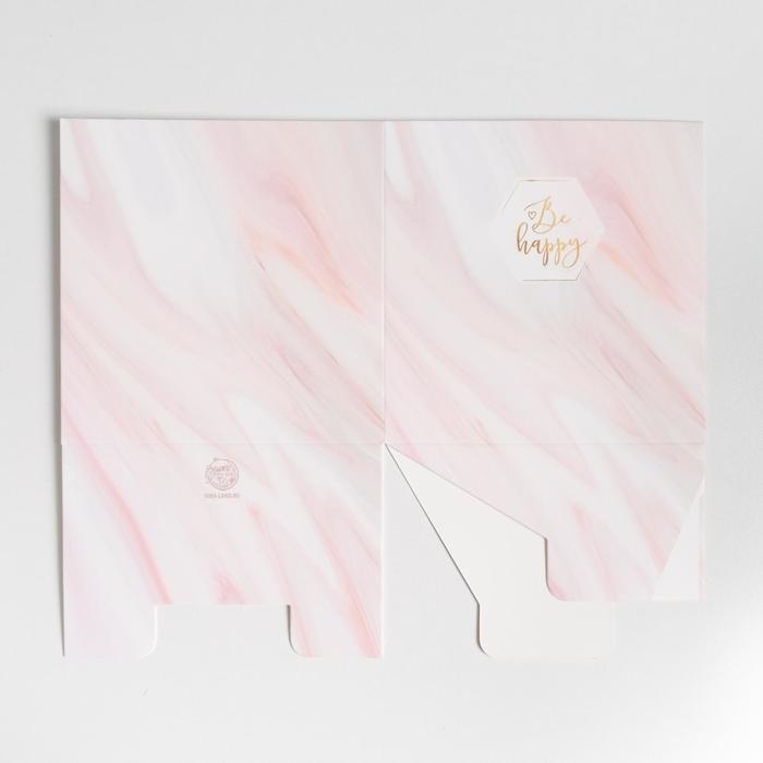 Коробка подарочная для цветов с PVC крышкой, упаковка, &laquo;Be happy&raquo;, 12 х 12 х 12 см