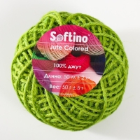 Пряжа 100% джут "Softino Jute Colored" 50м &plusmn;2м светло-зелёный 50 гр