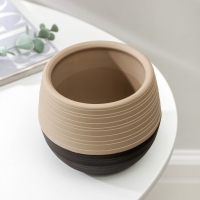 Горшок «Дуэт», 500 мл, цвет шоколадный-кофе с молоком Горшок «Дуэт», 500 мл, цвет шоколадный-кофе с молоком