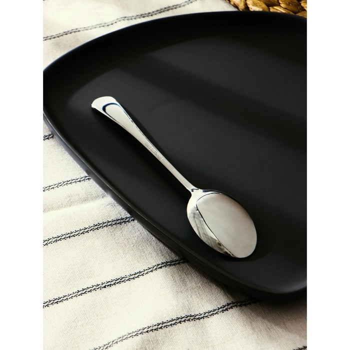 Ложка десертная из нержавеющей стали Доляна «Таун», длина 18,5 см, толщина 2 мм, цвет серебряный Ложка десертная из нержавеющей стали Доляна «Таун», длина 18,5 см, толщина 2 мм, цвет серебряный