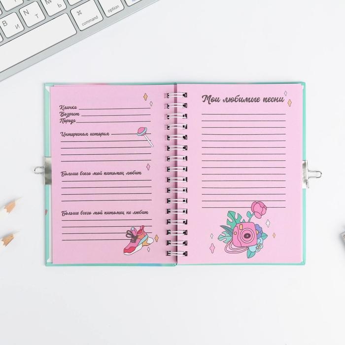 Анкета в твердой обложке на замочке &laquo;Анкета енотик&raquo;, А6 40 л