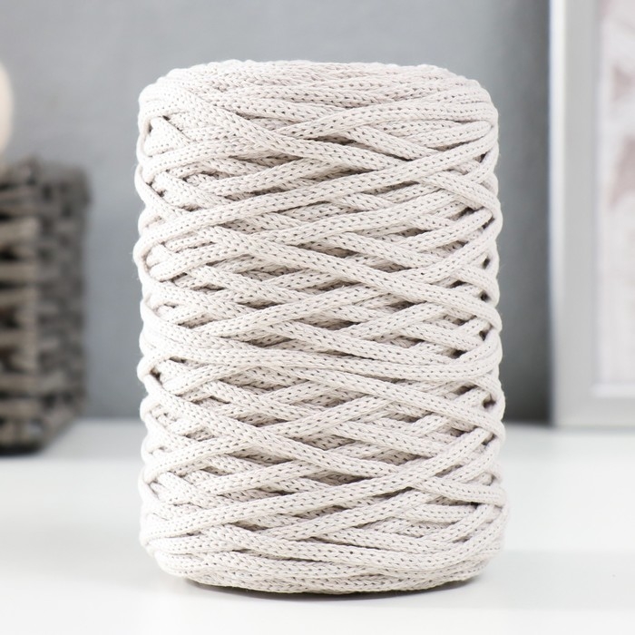 Шнур для вязания без сердечника 70% хлопок, 30% полиэстер ширина 3мм 100м/160&plusmn;10гр (103)