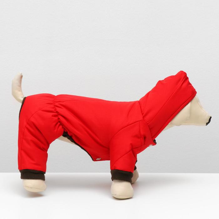 Комбинезон зимний для животных, M (ДС 24-26, ОГ 34-36 см, ОШ 28 см), красный