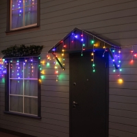 Гирлянда &laquo;Бахрома&raquo; 12 &times; 0.7 м, IP44, УМС, белая нить, 240 LED, свечение мульти, 220 В