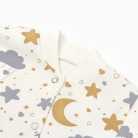 Комбинезон детский закрытые ножки, цвет белый/звёздочки, рост 80 см