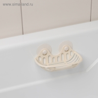 Мыльница на присосках, 16&times;10&times;6 см, цвет МИКС