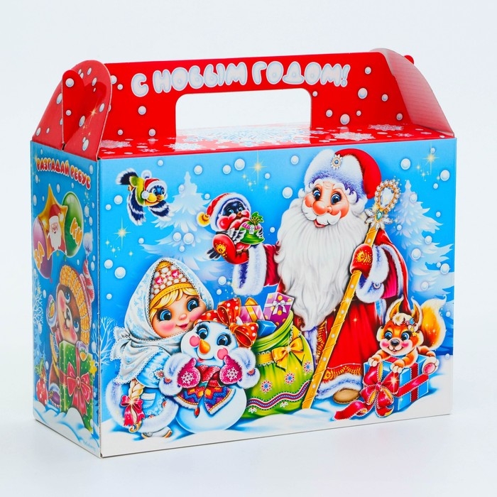 Новый год. Подарочная коробка Новогодняя Чемодан Новый год. Подарочная коробка Новогодняя Чемодан "Время" с игрой и анимацией 23 х 10 х 16,5 см.