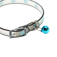 Ошейник "Лапки", 28 х 1 см, ОШ 18-24 см, прозрачный/чёрный Ошейник "Лапки", 28 х 1 см, ОШ 18-24 см, прозрачный/чёрный