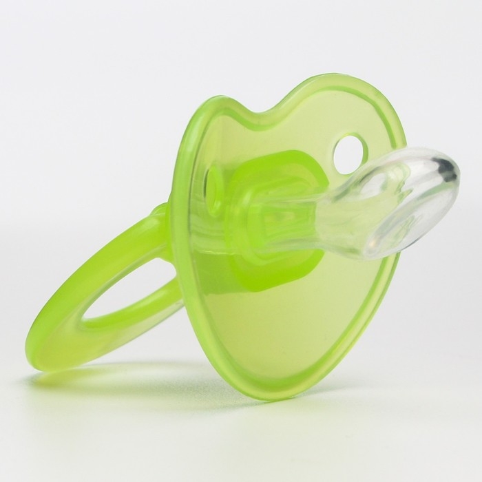 Соска - пустышка силиконовая ортодонтическая, от 0 мес., цвет зеленый Соска - пустышка силиконовая ортодонтическая, от 0 мес., цвет зеленый
