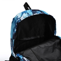 Рюкзак школьный из текстиля на молнии, 3 кармана, цвет синий