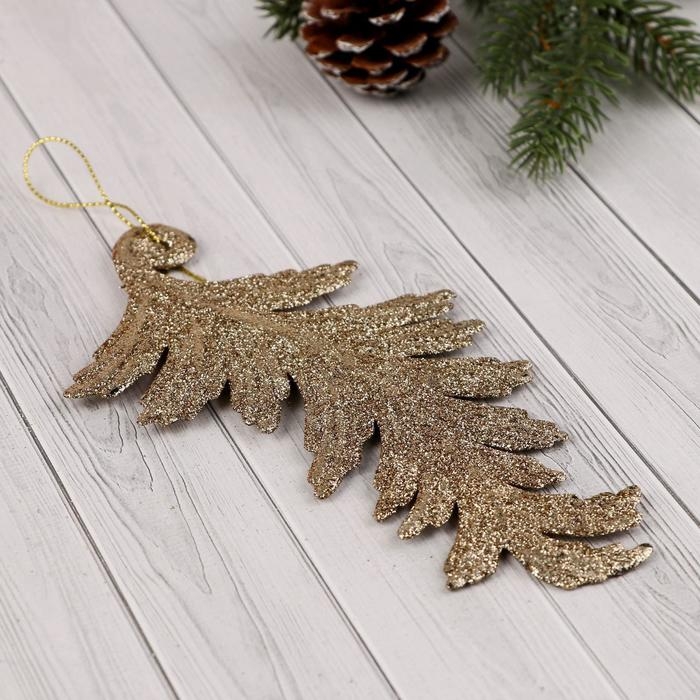 Украшение ёлочное Украшение ёлочное "Пёрышко" (набор 2 шт) 8х16 см, золото