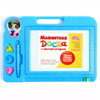 Доска магнитная с цветной крошкой, 3 штампика в комплекте, цвета МИКС Доска магнитная с цветной крошкой, 3 штампика в комплекте, цвета МИКС