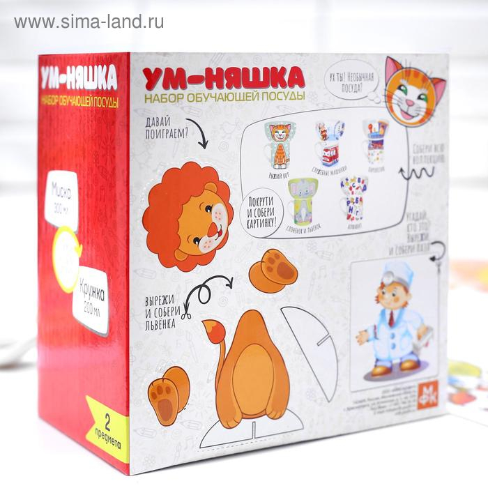 Набор детской посуды из керамики &laquo;Рыжий кот&raquo;, 2 предмета: кружка 200 мл, миска 300 мл