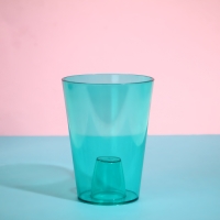 Горшок для орхидей, 1,2 л, 12,5 &times; 16,6 см, пластик, прозрачно-бирюзовый