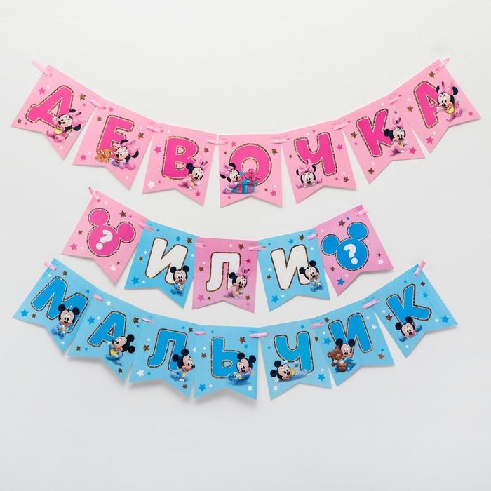 Гирлянда на ленте Гирлянда на ленте "Девочка или мальчик", длина 3 м, Дисней беби