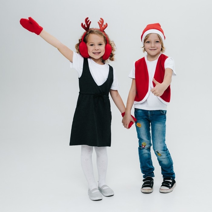 Новый год! Карнавальный набор &laquo;Зимнее чудо&raquo;: ободок-наушники, варежки