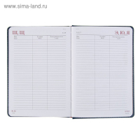 Ежедневник недатированный А5+, 136 листов Sidney Nebraska, обложка искусственная кожа, золотой срез, ляссе, синий