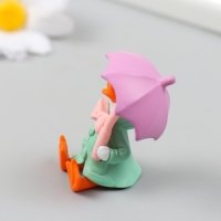 Фигурка для флорариума полистоун "Утёнок в дождевике" МИКС 4х5 см