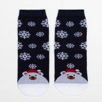 Носки детские &laquo;Мишка и снежинки&raquo; цвет синий, размер 20-22
