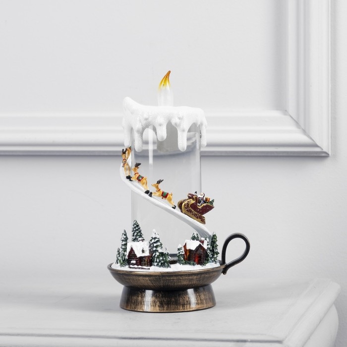 Светодиодная свеча с Дедом Морозом, 14 × 23 × 12 см, пластик, батарейки ААх3 (не в комплекте), USB, свечение тёплое белое Светодиодная свеча с Дедом Морозом, 14 × 23 × 12 см, пластик, батарейки ААх3 (не в комплекте), USB, свечение тёплое белое