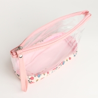 Набор косметичек 2 в 1 на молнии, цвет белый/розовый Набор косметичек 2 в 1 на молнии, цвет белый/розовый