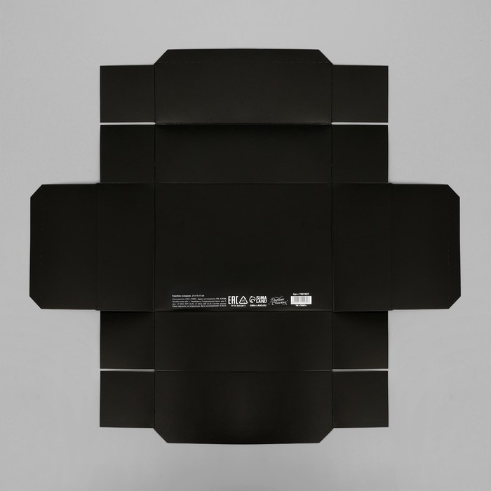 Коробка подарочная складная чёрная, упаковка, &laquo;Сюрпрайз&raquo;, 21 х 15 х 7 см