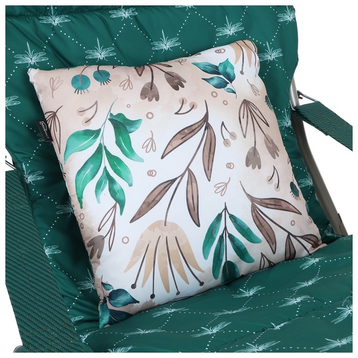 Кресло - шезлонг Nika, с матрасом и подушкой, 85 х 64 х 86 см, цвет тёмно-зелёный Кресло - шезлонг Nika, с матрасом и подушкой, 85 х 64 х 86 см, цвет тёмно-зелёный