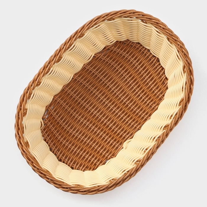Корзинка для подачи овальная Доляна &laquo;Молочный шоколад&raquo;, 27&times;19 см, цвет молочный
