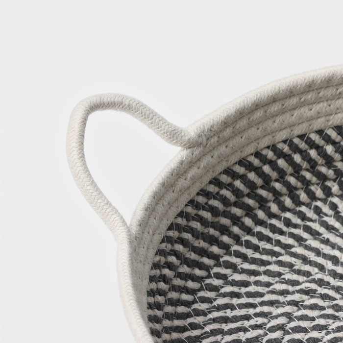 Корзина для хранения плетёная ручной работы LaDо́m &laquo;Визави&raquo;, с ручками,34&times;25&times;7 см, цвет серый