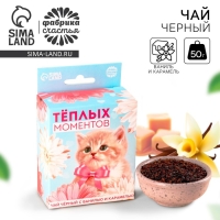 Чай чёрный со вкусом ваниль и карамель &laquo;Тёплых моментов&raquo; с европодвесом, 50 г.