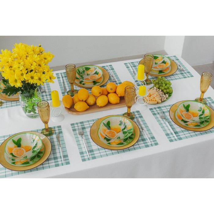 Этажёрка - фруктовница круглая Доляна &laquo;Дольче&raquo;, 2 яруса, d=25/20 см, стекло, цвет жёлтый