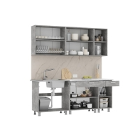 Кухонный гарнитур Денвер 2000, 2000х600х2160, Белый/Ателье светлое Кухонный гарнитур Денвер 2000, 2000х600х2160, Белый/Ателье светлое