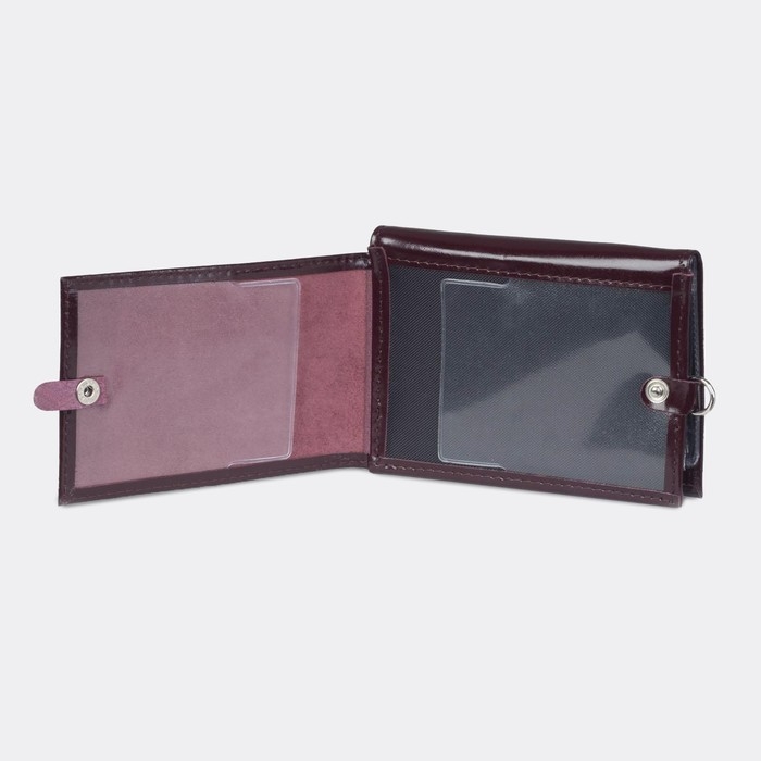 Обложка для удостоверения и автодокументов на кнопке, цвет бордовый Обложка для удостоверения и автодокументов на кнопке, цвет бордовый