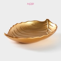 Блюдо для фруктов Доляна &laquo;Золотой лист&raquo;, 18&times;13 см, цвет золотой