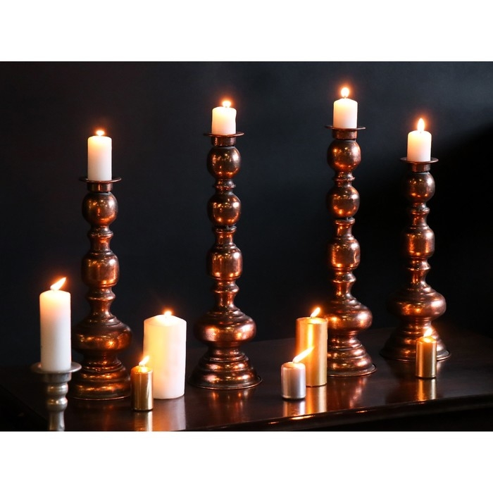 Подсвечник металл на 1 свечу Подсвечник металл на 1 свечу "Эрмете" состаренная бронза 13,5х13,5х43,5 см