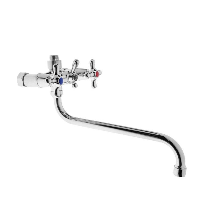 Смеситель для ванны Смеситель для ванны "Центр Сантехники" 15417, двухвентильный, настенный, с душевым набором, хром