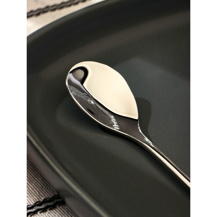 Ложка десертная из нержавеющей стали Magistro «Перо», длина 12,5 см, цвет серебряный Ложка десертная из нержавеющей стали Magistro «Перо», длина 12,5 см, цвет серебряный