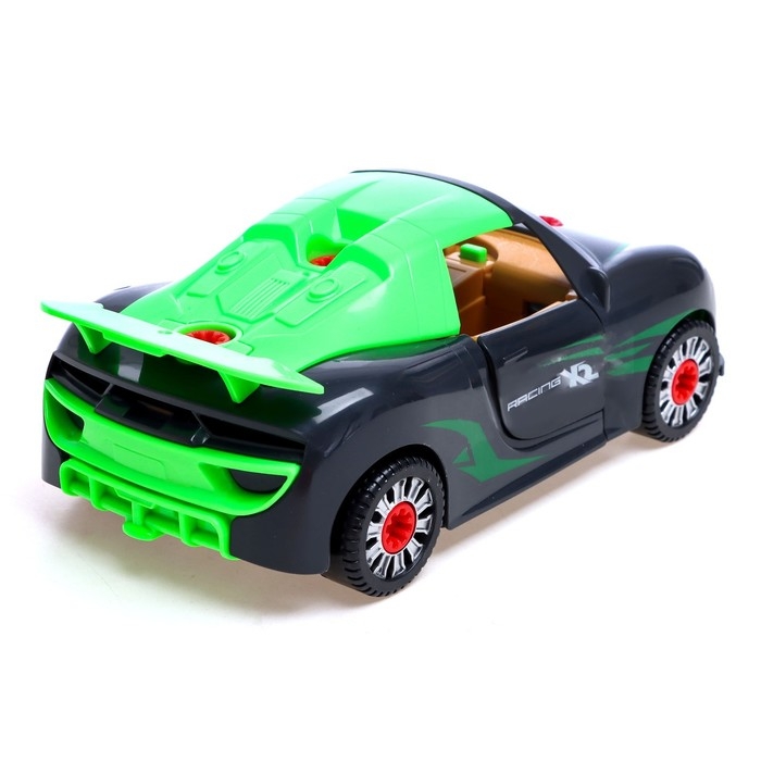 Конструктор винтовой &laquo;Спорткар&raquo;, с электрическим шуруповёртом, свет и звук, 24 детали