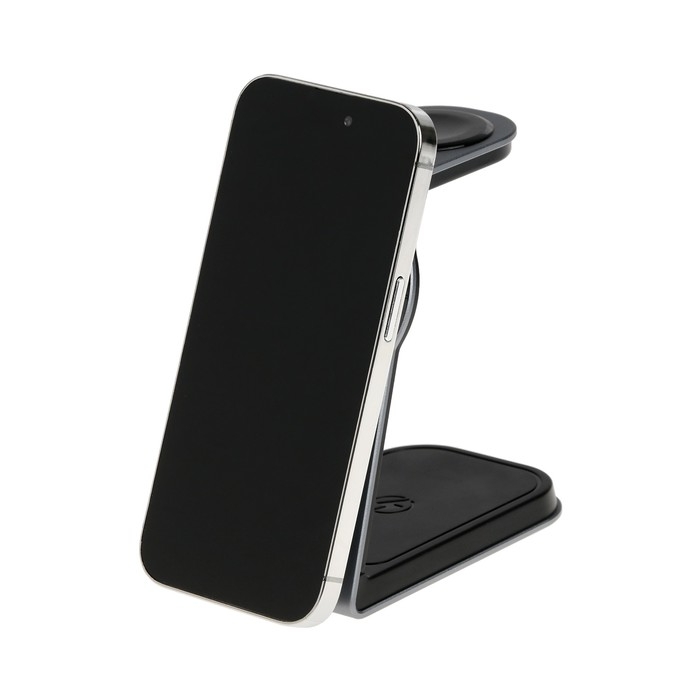 Беспроводное зарядное устройство T3, 3 в 1, 15 Вт + 5 Вт + 5 Вт, MagSafe, серебристое Беспроводное зарядное устройство T3, 3 в 1, 15 Вт + 5 Вт + 5 Вт, MagSafe, серебристое