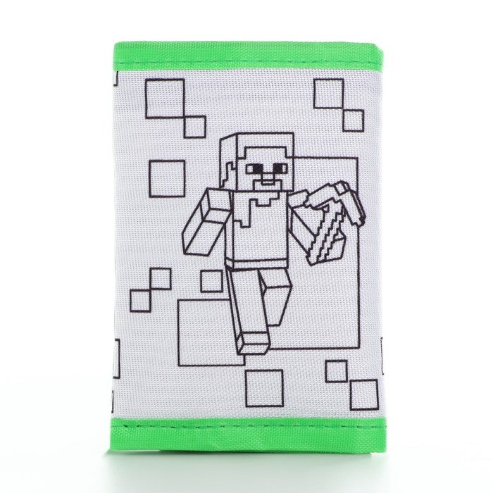 Кошелек  на липучке под раскраску "Пиксельный мир"