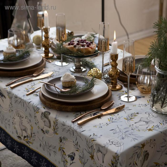 Скатерть Скатерть "Этель" Snow animals 149х220см с ГМВО, 100%хл, 190г/м2