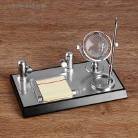 Набор настольный 4в1 с визитницей, черное дерево Набор настольный 4в1 с визитницей, черное дерево