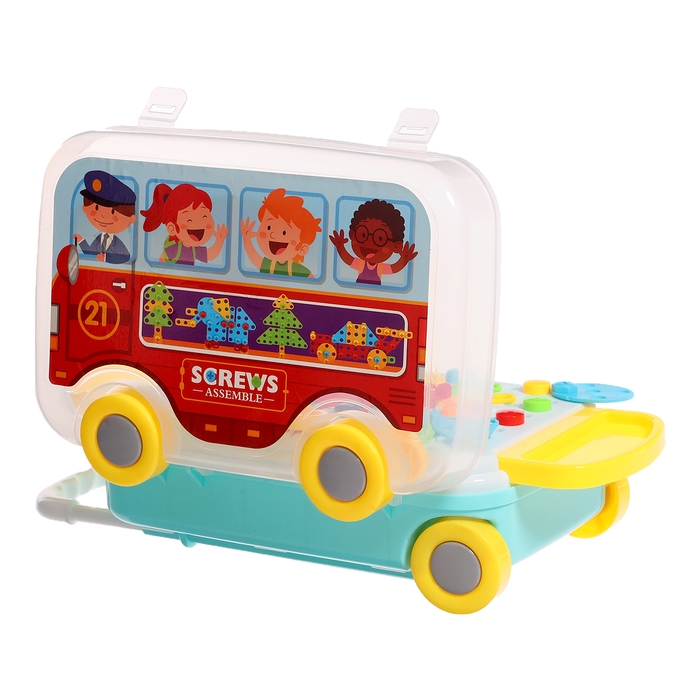 Конструктор винтовой &laquo;Юный мастер&raquo;, 6 в 1, в чемодане, с электрическим шуруповёртом