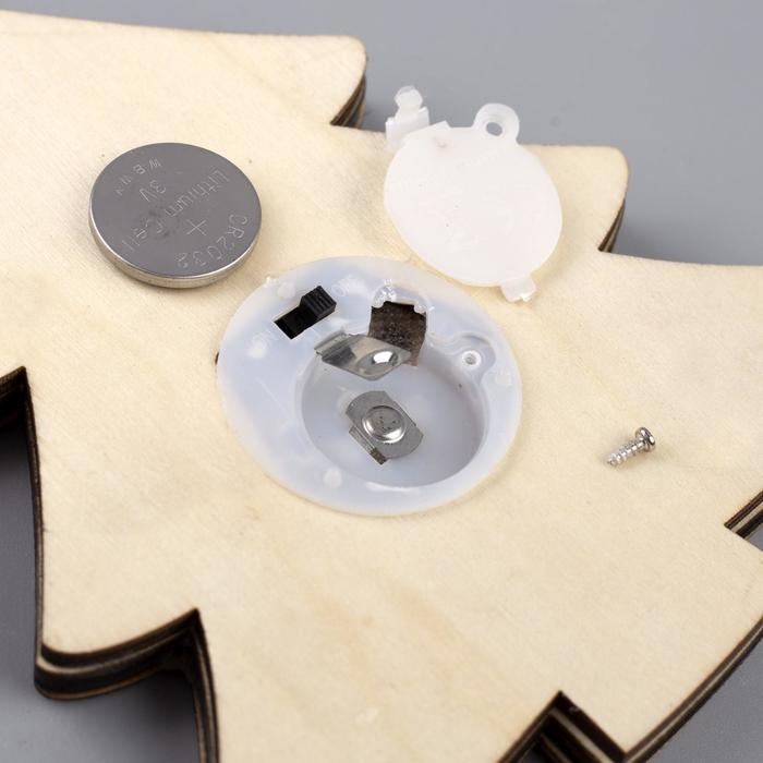 Ёлочная игрушка &laquo;Ёлочка в снежинках&raquo;, от батареек, свечение тёплое белое