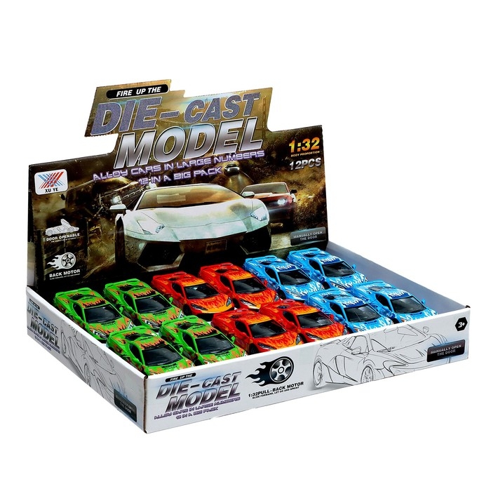 Машина металлическая «Спорткар», 1:32, инерция, открываются двери, цвет МИКС Машина металлическая «Спорткар», 1:32, инерция, открываются двери, цвет МИКС