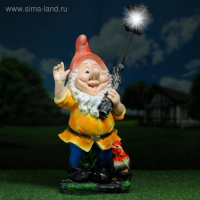 Садовый фонарь "Гном с фонарем и петухом" 31х23х56см Садовый фонарь "Гном с фонарем и петухом" 31х23х56см
