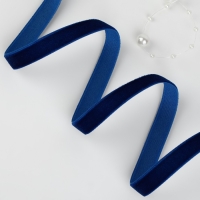 Лента бархатная, 10 мм, 18 ± 1 м, цвет синий №47 Лента бархатная, 10 мм, 18 ± 1 м, цвет синий №47